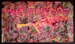 Make Love Not War (Multicoloured) by Dan Pearce - Original Wall Mountable Resin Sculpture sized 58x33 inches. Available from Whitewall Galleries